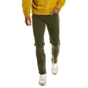 7 For All Mankind Slimmy Straight Leg Jean In Olive Green W34 L32